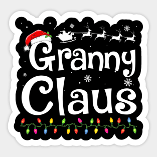 Granny Claus Grandma Santa Pajamas Christmas Sticker
